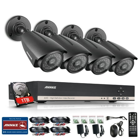 Xe262h 10 Cam - ANNKE 720P HD 4 Camera 8CH Security System DVR with 1TB HDD 1.0 Bullet Cam Surveillance Kit