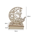 thumbnail image 2 of 2-Sets Ramadan LED Wood Lamp, Ramadan Lantern LED, Ramadan Decoration Lights, Decoration Crescent Star Lanterns for Eid Mubarak Gifts Parties (20*14cm) - Style3, 2 of 5