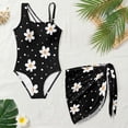 thumbnail image 5 of Jiueut Floral Dot Print Swimsuits for Teen with Mesh Cover Up One Piece Bathing Suits One Shoulder Soft Swimwear for Summer, 5 of 7