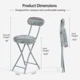 thumbnail image 5 of Homy Casa 4-Pack Folding Chairs with Back, Plush Padded Seating for Dining and Guest Use, Grey, 5 of 9