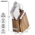 thumbnail image 3 of Farberware Edgekeeper Triple Riveted Slim Acacia Knife Block Set with Built in Sharpener 14-piece in White, 3 of 13