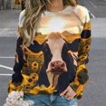 thumbnail image 2 of Farm Cows Womens Oversized Sweatshirts Hoodies Crewneck Casual Tops Comfy FallWinter Clothes 2024, 2 of 7