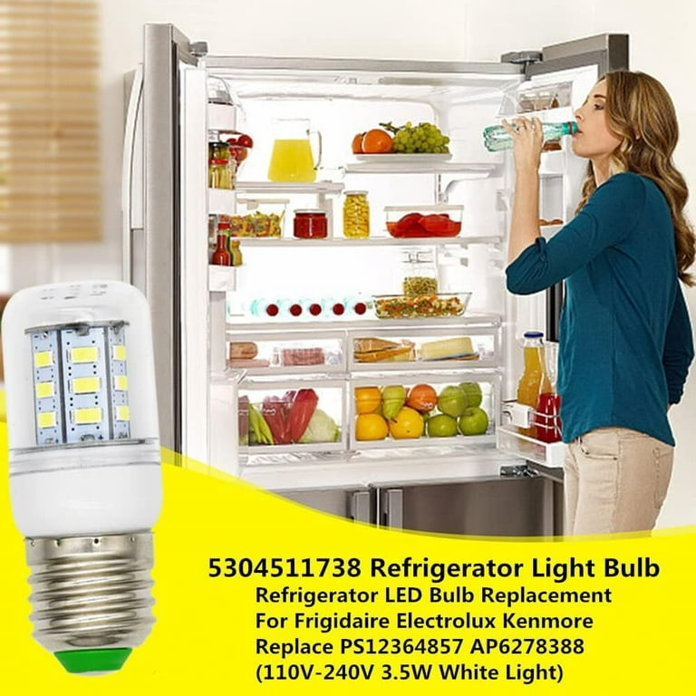 3.5W E27 LED Light Bulbs Frigidaire Refrigerator Bulbs Replaces for  PS12364857 5304511738 AP6278388