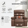 thumbnail image 5 of Gelloan 360°Swivel Rocker Recliner Chairs with Massage, Heat for Adults,Leather Fabric Oversized Sofa Chair,Brown, 5 of 9