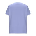 thumbnail image 3 of DDAPJ pyju Summer Tops for Women Short Sleeve Crewneck T Shirt Solid Casual Athletic Tee Shirts Lightweight Soft Comfy Tees Big Sales Today Blue XXXL, 3 of 6