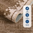 thumbnail image 5 of HIWEAVER Modern Geometric Bordered Non Slip Runner Washable 2' x 6' Throw Rug for Hallway Enterway Neutral Indoor Brown Carpet, 5 of 6