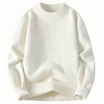 thumbnail image 2 of Yiliang Pullover Sweater for Men Fall and Winter Long Sleeve Warm and Thermal Top Clothes ,White,2XL, 2 of 6