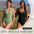thumbnail image 4 of OQQ Women's one Piece Bodysuits Sexy Ribbed Sleeveless Square Neck Tank Tops Leotard 2025 Trendy Outfits, 4 of 7