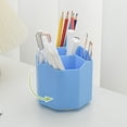 thumbnail image 4 of Rotating Pen Container Student Desk Organizer, Multi Compartment Pen Holder with Note Tray, 360 Degree Smooth Rotation Storage, Office S*chool Makeup Brush Holder Box, 4 of 8
