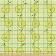 thumbnail image 2 of Fruit Fabric by the Yard, Concept of Repetitive Sliced Pears on a Background of Minimal Stars, Upholstery Fabric for Dining Chairs Home Decor Accents, Pastel Yellow Olive Green by Ambesonne, 2 of 5