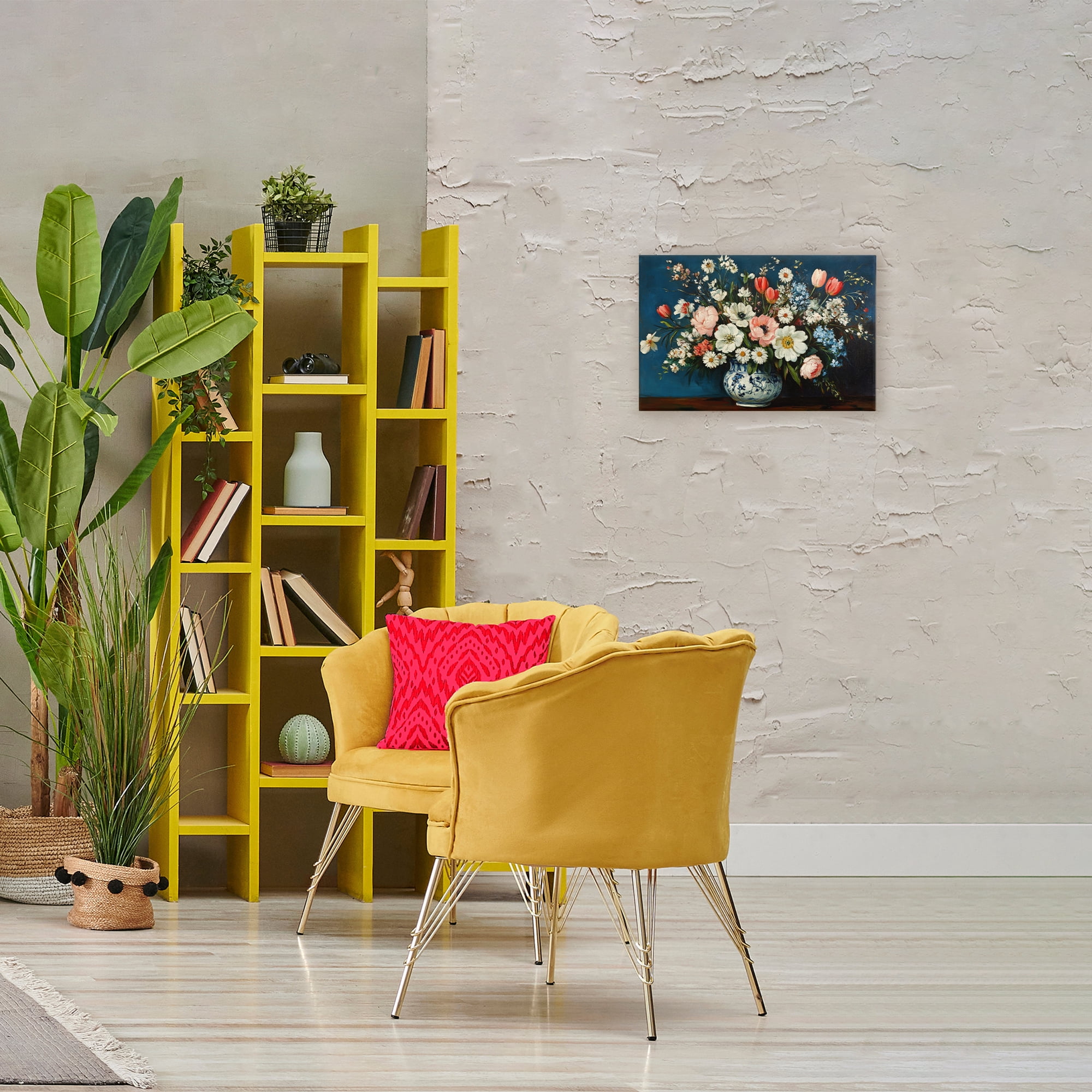 Stupell Industries Colorful Bouquet in Vase Canvas Wall Art, design by Petal Prints Design