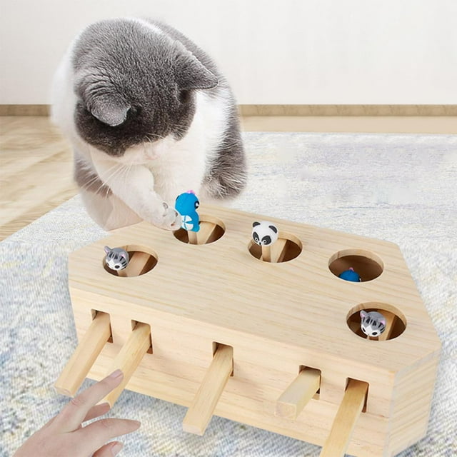 Juguete Interactivo Del Ratón de Del Gato, Juguete Divertido Del Rompecabezas Del Del Juego de La Palmada Sólida de agujeros