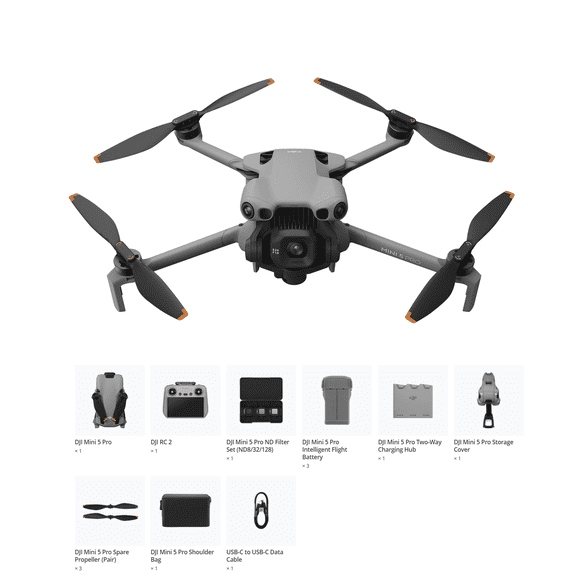 DJI Mini 5 Pro Fly More Combo with DJI RC 2  3Battery  ND Filter Set