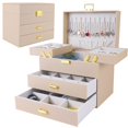 thumbnail image 1 of Caja organizadora de joyas Dajasan de piel sintética, color champán, 1 of 7