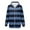 Navy, variant on Women's Zipped Up Hooded Sweatshirts Fashion Striped Casual Fall Winter Cardigan Color Block Oversized Hoodies Outerwear