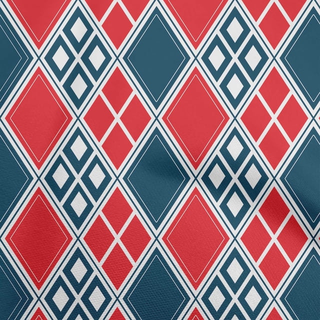 oneOone Polyester Spandex Red Fabric Check Fabric For Sewing Printed Craft Fabric By The Yard 56 Inch Wide