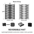 thumbnail image 3 of SIXHOME Outdoor Rug Carpet 8'x10' Waterproof Reversible Patio Rug Portable Modern Indoor Outdoor Rug Plastic Straw Rug for RV Camping Garden Picnic Deck Backyard Boho Porch Decor Black and Gray, 3 of 7