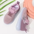 thumbnail image 3 of lnmuld Girls Breathable Fly Woven Mesh Sport Sneakers Adjustable Velcro Lightweight Anti-slip Sole Daily Walking Trainers Size:4-4.5 Years, 3 of 8