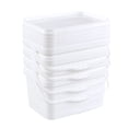 thumbnail image 7 of Morcte 3 Gallon White Rectangular Food Bucket Pail with Lid, Set of 4 Plastic Square Utility Bucket with Lid and Handle for Multipurpose, 7 of 7