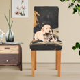 thumbnail image 4 of Yayeee 2 Pack Dining Chair Covers Stretch Parson Chairs Slipcovers Seat Protector, Retro Halloween Cat, 4 of 6