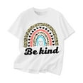 thumbnail image 4 of Hiijoy Big Girls Short Sleeve T-Shirt Rainbow Print Tshirt Summer Casual T Shirt, 4 of 4