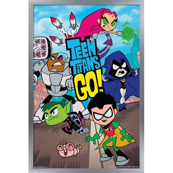 DC Comics TV - Teen Titans Go! - Group Wall Poster, 14.725" x 22.375", Framed