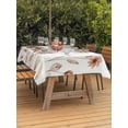 thumbnail image 3 of Outdoor Tablecloth with Umbrella Hole for Patio/Picnic/Party/Camping, Brown Red Spring Floral Waterproof Table Cloth Rectangle Table Cover Washable, Summer Flowers Botanical Elegant (60"x 120"), 3 of 8
