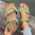 thumbnail image 6 of Pandaie Women's Thong Slide Sandals Cork Footbed Open Toe Summer Flip Flops Comfortable Slip on Slides Sandal with Ankle Buckles Strap Green 6, 6 of 9