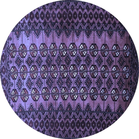 Ahgly Company Indoor Round Southwestern Blue Country Area Rugs, 6' Round