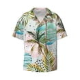 thumbnail image 5 of Picia Watercolor Palm Tree Men's Linen Shirts Short Sleeve Cuban Beach Shirts Casual Shirts Button Down Shirt for Men Beach Summer Wedding Shirt-XX-Large, 5 of 7