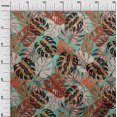 thumbnail image 3 of oneOone Cotton Silk Sea Green Fabric Tropical Leaf Quilting Supplies Print Sewing Fabric By The Yard 42 Inch Wide, 3 of 5