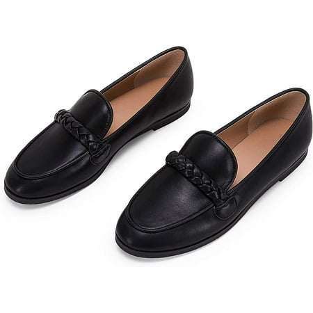 

CHENXINGYGG Womens Classic Loafers Comfort Flats Narrow Fit Cute Braided Strap Moc Toe Casual Slipper Slip On Shoes