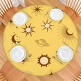 thumbnail image 2 of Fitted Tablecloth Steampunk Astral Constellation Lunar Eclipse Design, Waterproof Elastic Edge Vinyl, Backed Tablecloth for RV and Holiday Use, 2 of 7