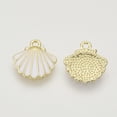 thumbnail image 2 of 200pc Alloy Enamel Charms Light Gold Scallop Shell Shape Seashell Color 13x13x2mm Hole: 1.5mm, 2 of 2