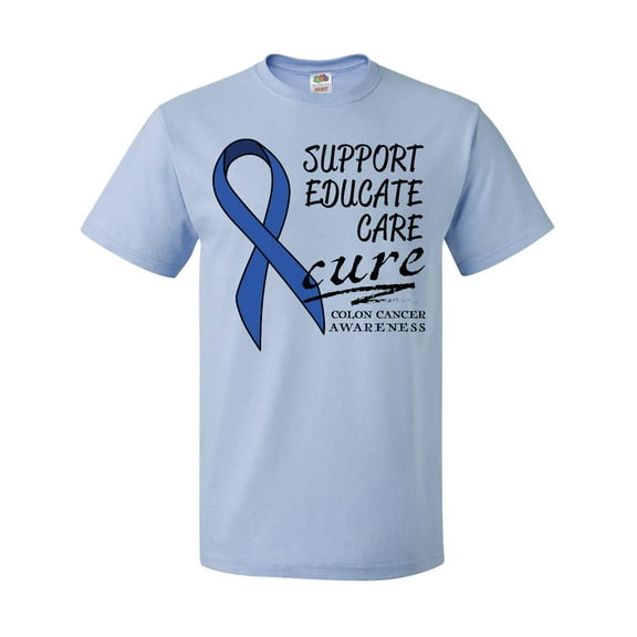 Inktastic Support, Educate, Care, Cure Colon Cancer Awareness T-Shirt