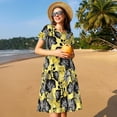 thumbnail image 4 of Naloa Orchids Flowers Print Womens Summer A-Line Dress with Pockets,Short Sleeve Dresses,Flowy Beach Swing Dress for Vacation Travel, 4 of 6