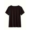 thumbnail image 2 of Camiseta informal de cuello redondo con letras y parche de trébol, manga corta, para el Día de San Patricio., 2 of 5