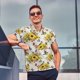 thumbnail image 4 of Fotbe Bird Sunflowers Camiseta Polo de Golf para Hombre con Estampado – Camisa Deportiva Transpirable con Cuello Abotonado-Medium, 4 of 6