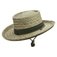 thumbnail image 3 of 3 Inch Brim Rush Straw Gambler Hat - Olive XL, 3 of 5