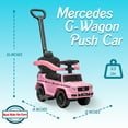thumbnail image 3 of Best Ride On Cars Kids Outdoor Stroller Mercedes G-Wagon 3 in 1 Push Car, Baby Pink, 3 of 9