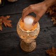 thumbnail image 2 of White Skull Tealight Candle Holder, Farmhouse Halloween Pumpkin Tea Light Candle Holders Decor, Fall Tables Centerpieces for Thanksgiving & Halloween Party, 2 of 6