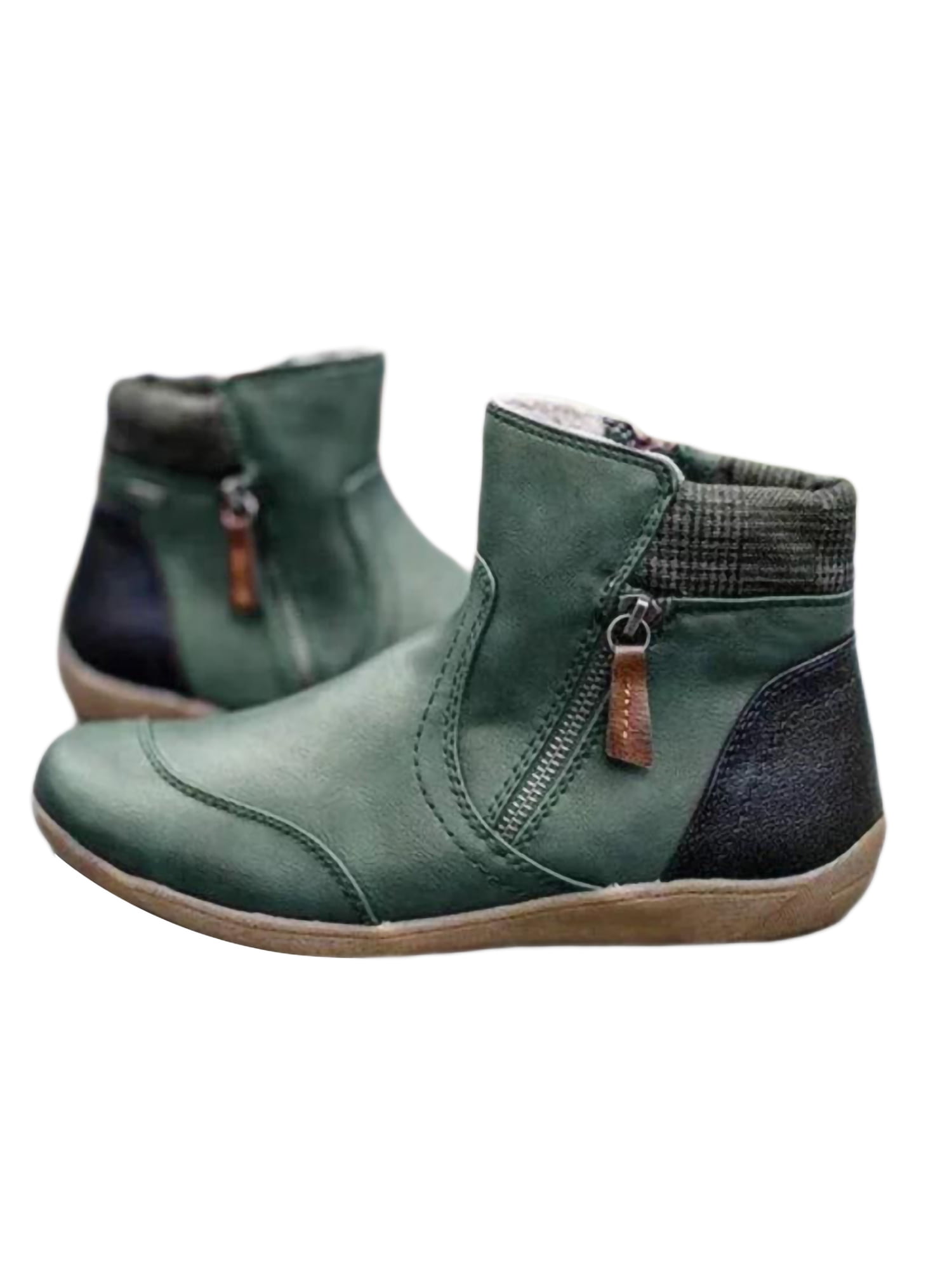Nogen detekterbare fortvivlelse Daeful Ladies Ankle Boot Casual Winter Boots Comfort Vintage Booties Slip  Resistant Lightweight Chelsea Bootie Walking Shoes Green 8 - Walmart.com