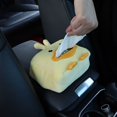thumbnail image 2 of Caja de pañuelos para coche con diseño de pato amarillo creativo, caja de pañuelos bonita, caja de pañuelos para coche de felpa de dibujos animados, 16*11*6cm, 2 of 5