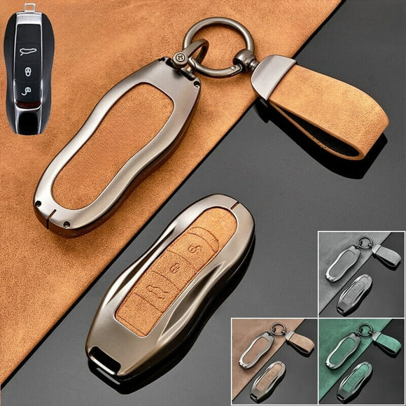 Zinc Alloy Leather Car Keychain Case Protective Case Fits for Porsche for Cayenne Macan for PANAMERA 911-