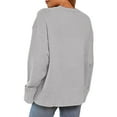thumbnail image 7 of larppty Sweaters for Women 2025 Fall Long Sleeve Casual Loose Fit Knitted Basic Pullover Sweater Tops (Light Gray, L), 7 of 7