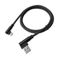 thumbnail image 1 of Cateissary Cable de carga rápida de 1/2/, Cable Micro, Cable de datos dual de 90 grados para teléfono Android, Cable Microusb Teléfono y Comunicación Negro 3M, 1 of 6