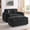 Black, variant on Noble House Wesley Double Sofa Recliner, Adjustable Chenille Fabric Chair with Charging Port and Storage Ottoman, Brown