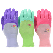 G & F Women Garden Gloves, Micro Foam Nylon Latex Coating, Multi Colors, 3 Pairs Pattern: Micro-foam
