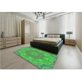 thumbnail image 5 of Ahgly Company Machine Washable Indoor Rectangle Transitional Neon Green Area Rugs, 7' x 9', 5 of 7