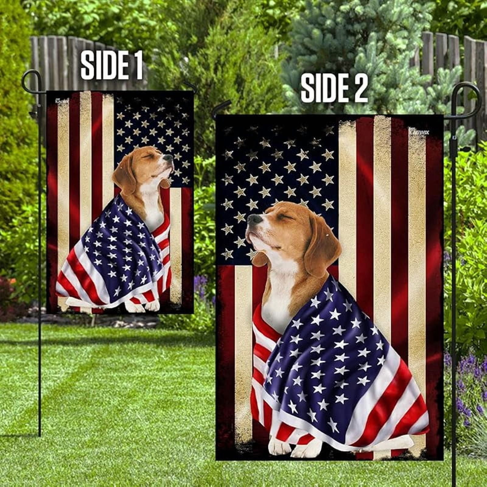 Beagle Flag - Outdoor Beagle Decorations, 29.5" x 39.5" House Flag For Porch, Patio, Wall Decor, Heavy-duty Canvas American with Beagle Garden Home Décor Double Sided